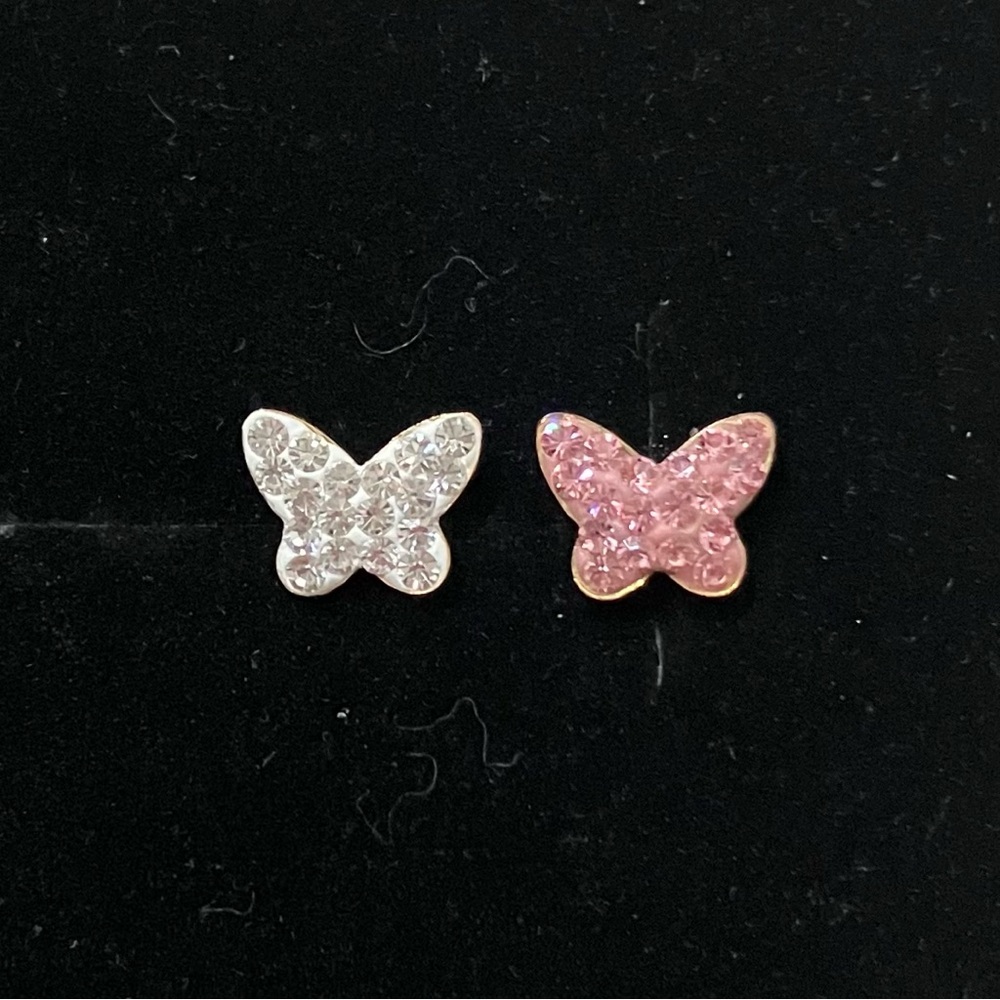 Gold Tone Butterfly Mismatched Earrings